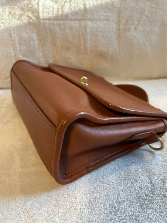 Coach tan Court Vintage Leather Top-Handle Satchel with Turn-Lock - Picture 5 of 11